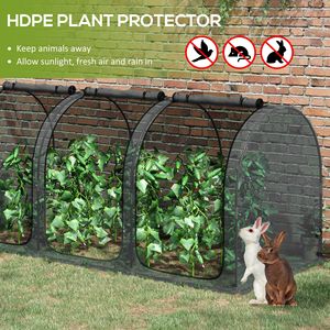 Tenda di protezione per piante a gabbia 9FT X 4FT per piante da potatura, con tre porte con cerniera, borsa portaoggetti e 4 picchetti da terra per giardino, cortile e prato - Product Image 4