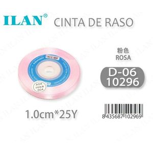 ริบบิ้นผ้าซาตินอิลัน 1.0 ซม. 25 หลา สีชมพู D-06 - Product Image 3