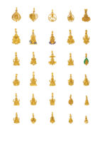 Pendentifs religieux hindous en acier inoxydable plaqué or massif 22 carats |   Bijoux de temple Lakshmi Ganesha Balaji Durga pour enfants |