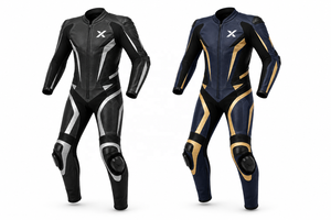 X Sport Racing One-Piece Leather Motorcycle <b>Suit</b> | Black <b>Red</b> Gray | X Logo | OEM ODM Manufacturer | Premium Design | Racing Wear - Product Image 5