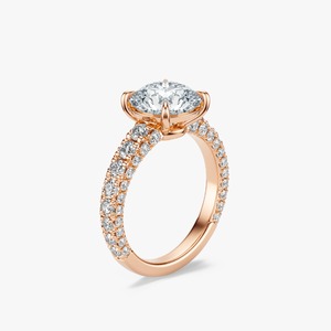 Anillo con Diamante Cultivado en Laboratorio de 3 Quilates, Corte Redondo, con Piedras Laterales, Oro Rosa, Proveedor de Joyería Nupcial - Product Image 5