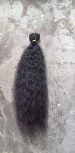 Extensiones de trama de cabello humano de templo indio de cabello Remy rizado crudo directamente de fábrica - Product Image 3