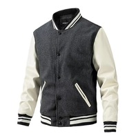 Veste de baseball d'hiver personnalisée OEM en chenille brodée, veste en coton pour homme, veste bomber pour homme