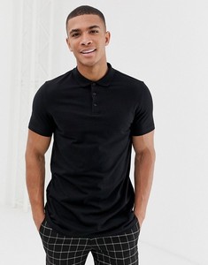 Polo à manches courtes pour homme, noir, couleur unie, décontracté, tricoté en piqué, respirant, coupe classique - Product Image 1