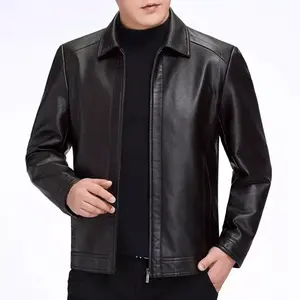 Dernières vestes en cuir PU noir pour hommes, style motard décontracté, grande taille, personnalisées, élégantes, en cuir végétalien - Product Image 4