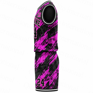 Conjunto de Uniforme de Baloncesto Sublimado Personalizado, Sin Mangas, Cuello en V, Absorbe la Humedad, Uniforme de Equipo Unisex, Ropa Deportiva para Todas las Temporadas - Product Image 3