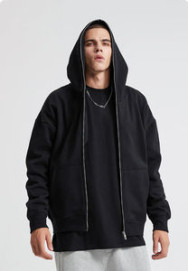 2025 Jacket Sweatshirts <b>Men</b> <b>Zip</b> <b>Up</b> <b>Hoodies</b> Jacket Retro Long Sleeve Oversized <b>Black</b> Hooded Sweatshirt Coats - Product Image 4