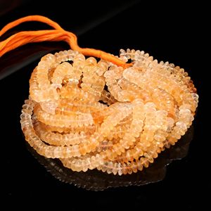Perles de citrine naturelle taillées en rondelle à la allemande, de 7 mm à 8 mm, perles de pierres précieuses de citrine facettées, brin de 16 pouces pour la fabrication de bijoux, vente en gros - Product Image 2