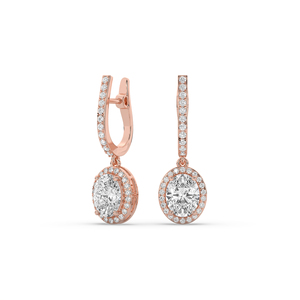 Exclusivos Pendientes de Oro de 14K y 10K con Diamante de Laboratorio de 4.08 Quilates, Corte Oval Brillante, Ligeros, Tipo Solitario, Fabricante Directo - Product Image 3