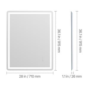 Specchio LED da Bagno Rettangolare 28x36 Pollici, Antiappannamento, con Luci di Memoria, Retroilluminato e Illuminato Frontalmente - Product Image 6
