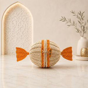 Panier en rotin orange Gergean, best-seller en gros, pour cadeaux du Ramadan, décoration de magasin et de festival - Product Image 1