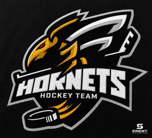 เสื้อฮอกกี้น้ำแข็ง SINEWY สำหรับผู้ชาย Hornets สีดำทอง แบบซับลิเมชั่น คอวี แขนยาว ระบายเหงื่อได้ดี ทรงปกติสำหรับผู้ใหญ่ - Product Image 6