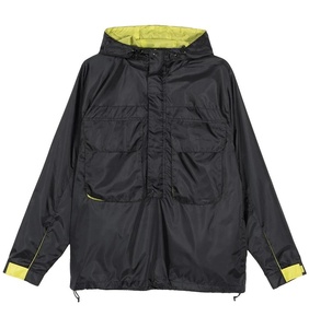 100% Polyester Men's Windbreaker <b>Jacket</b> Black Regular <b>Fit</b> Breathable Windproof Chest Pockets Zipper Closure for Plus Size for - Product Image 2
