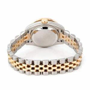 Luxury <b>Quartz</b> Moissanite Diamond <b>Watch</b> Champagne Dial Two Tone Gold Silver Alloy 16mm Band Stainless Steel Wristwatch - Product Image 4