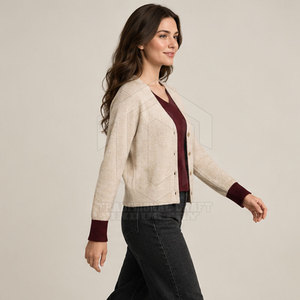 Ensembles Jumeaux Haut de Gamme Tendance pour Femme – Tenues Assorties Élégantes Hiver, Couleur Unie, Décontractées, 100% Coton/Laine, Finition Douce, Fournisseur Élégant - Product Image 2