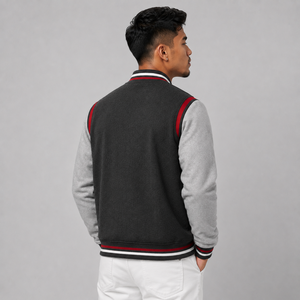 Veste de baseball pour homme, veste varsity, broderie personnalisée, mélange de laine, boutons pression, streetwear décontracté, veste d'hiver - Product Image 4