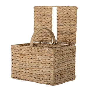 Custom Size Eco-Friendly Water Hyacinth <b>Basket</b> With Handle, Hand <b>Woven</b> Storage <b>Basket</b> With Lid Handcrafted Decor From Vietnam - Product Image 4