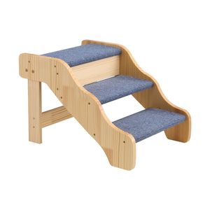 Scala per Animali Domestici in Legno a 3 Gradini con Capacità di Carico di 68 kg, Superficie Antiscivolo e Design Stabile per Gatti e Cani, Ideale per Letti, Divani e Auto - Product Image 1