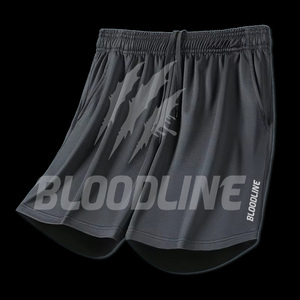 Shorts de sport Bermuda pour homme BLOODLINE, taille mi-haute, élastique, séchage rapide, poches, motif camouflage, matière PU, gris, impression par sublimation - Product Image 1