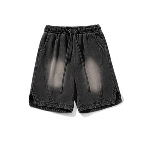 Pantalones Cortos de Mezclilla para Hombre, Estilo Vintage, Lavado Ácido, Corte Holgado, Pantalones Anchos, Shorts de Mezclilla Oversize - Product Image 5