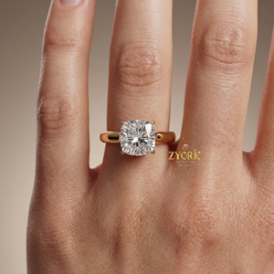 Anillo de Compromiso Solitario con Moissanita Corte Cojín de 2.65ct, Plata 925, Anillo Minimalista de Promesa para Boda y Fiesta - Product Image 3