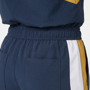 <b>Women's</b> Color Blocked Tracksuit Set Full Sleeve Zipper Sporty Style <b>Navy</b> White Yellow Knitted Polyester Regular Fit Ankle Length - Product Image 5