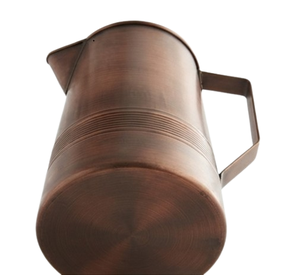 Carafe à eau en cuivre poli brillant de couleur foncée avec poignée, pour la cuisine, la table à manger, la maison - Product Image 3