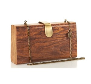 Durable Wood Clutch <b>Bag</b> Wood Handle Embroidery Eco-friendly Customized Size Wedding <b>Party</b> Wear Evening Purse Wood <b>Bag</b> - Product Image 6