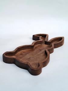 Plateau de service en bois artisanal en forme de lapin, plateaux de rangement - Product Image 3