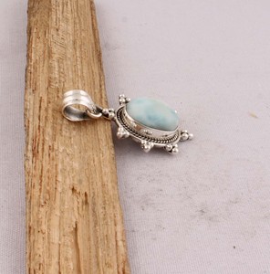 Pendentif en Larimar Naturel, Bijoux en Argent Sterling 925, Vente en Gros, Collier en Pierre Précieuse Larimar Bleu Océan pour Femmes, Argent Fait Main - Product Image 3