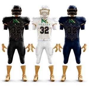 Ensemble d'uniformes de football personnalisés pour hommes en verre teinté, maillot par sublimation, pantalon rembourré, tenue de sport d'équipe, kit d'équipement de jeu, vente OEM Pro! - Product Image 1