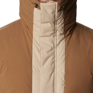 Hooded Long <b>Men</b> Parka <b>Jacket</b> Front Logo Fur Trim Thermal Insulated Design Multiple <b>Utility</b> Pockets Winter Ready Construction - Product Image 6