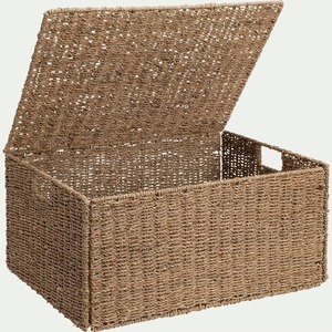 Rectangular seagrass <b>basket</b> with a sturdy iron frame Handmade <b>Storage</b> <b>Basket</b> Wholesale eco-friendly Made in Viet Nam - Product Image 6