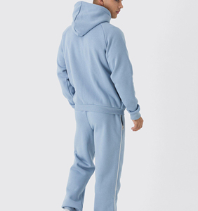 Men's Winter Streetwear Color Blocking Fleece Breathable Oversized Hoodie & Cotton Jogging <b>Sweatpants</b> <b>Set</b> 400 GSM Heavyweight - Product Image 2