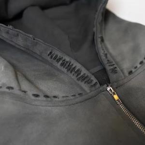 Custom 400 Gsm Sweat Suit with Acid Wash Distressed Embroidery <b>Baggy</b> <b>Trouser</b> and Hoodie Set Flared Tracksuit for <b>Women</b> - Product Image 6