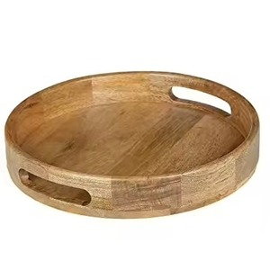 Square Wooden Serving Tray With Metal Handles Minimalist Design Solid Color Durable Party Dishes & Plates Handmade Wooden Tray - Product Image 4