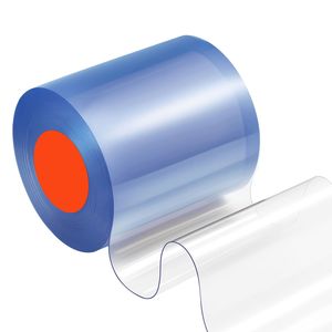 Cortina de tiras de PVC transparente de 50 pies de largo x 8 de ancho, rollo a granel de tiras de plástico para puertas, tiras de cortina para congeladores y refrigeradores, para puertas de garajes - Product Image 1