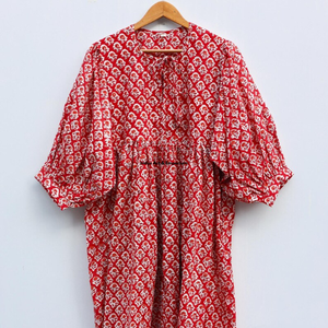 Beautiful Floral Cotton Hand <b>Drawn</b> Printed Summer Dress for Women Casual Wear 3/4 Sleeves Quick Dry - Product Image 2