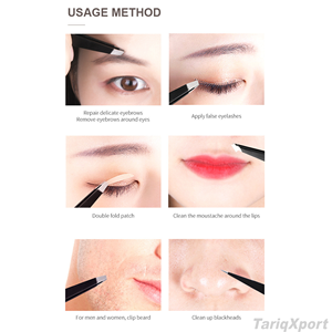 Juego de Pinzas Profesionales de Acero Inoxidable para Cejas, Gran Precisión, Herramienta de Belleza para Eliminar Pelo Facial, Puntos Negros y Pelo Encarnado - Product Image 5