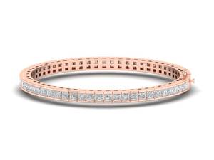 Nouveauté REYES : Bracelets tennis en or massif 14 carats avec moissanite taille princesse 5,1 carats pour femme – Bijoux raffinés à prix de gros - Product Image 2