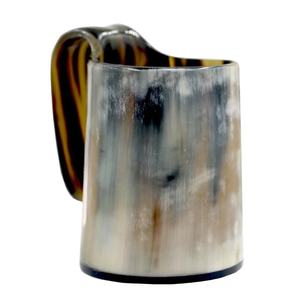 Verre en corne de buffle fait main de luxe avec couvercle en bambou, poli naturellement, pour cocktails, bière, vin, whisky - Product Image 3