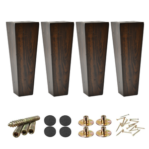 Export Quality Tall Tapered Wooden Sofa <b>Legs</b> Square Solid Wood Furniture Feet Replacement for Couch <b>Bed</b> Cabinet Sideboard - Product Image 1
