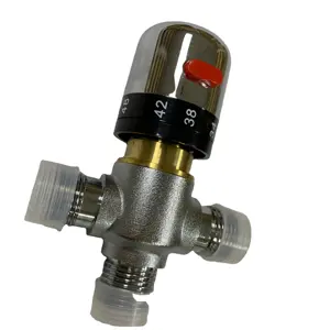 Température de l'eau Tuyau Bassin Thermostat Contrôle Mélange Balle Valve Chaude Froide En Laiton Mitigeur Thermostatique