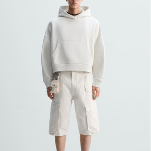 High Quality 100% Cotton Fleece Solid Winter <b>Men's</b> Regular Fit Hoodie Pocket Custom Logo Breathable Windproof Wholesale Price - Product Image 4