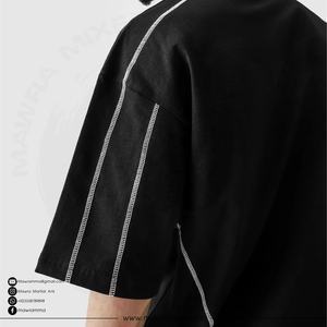 T-shirt tendance à manches courtes et épaules tombantes, col rond, 100% coton jersey, tissu écologique, respirant, séchage rapide, pour homme - Product Image 6