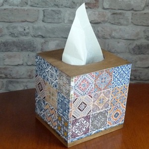 Boîte à mouchoirs en bois de pin imprimé, légère, pour le stockage d'artisanat et de loisirs créatifs, vente en gros - Product Image 2