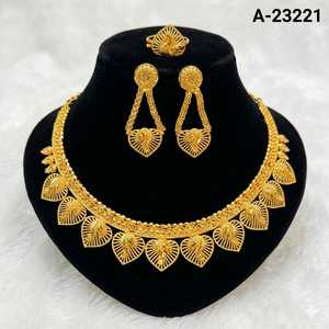 MOLL JEWELLERS Luxury Gold/Silver Plated Zircon Floral <b>Statement</b> <b>Necklace</b> Set Matching Drop Earrings Third Party Jewelry - Product Image 6