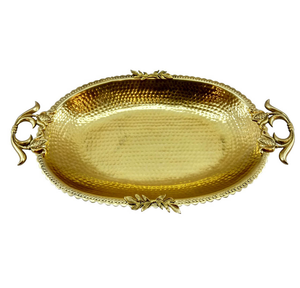 Plateau de rangement en laiton martelé pour vaisselle, 2 pièces, artisanat, au prix le plus bas, plateau à chocolats en laiton martelé - Product Image 2