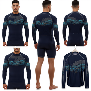Camiseta de Protección Solar para Hombre, 100% Algodón, Diseño de Olas del Océano, Antibacteriana, de Secado Rápido y Transpirable - Product Image 4