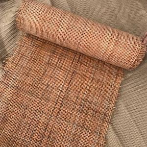 Tissu en rotin naturel durable sans BPA, tissage diagonal, motif carré, maille tissée - Product Image 2